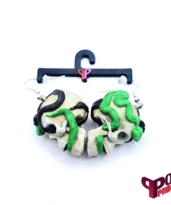 Resin 3D printed skull and snake earrings