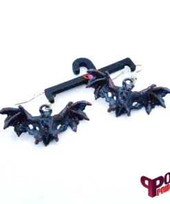 Resin 3D printed zombie bat earrings